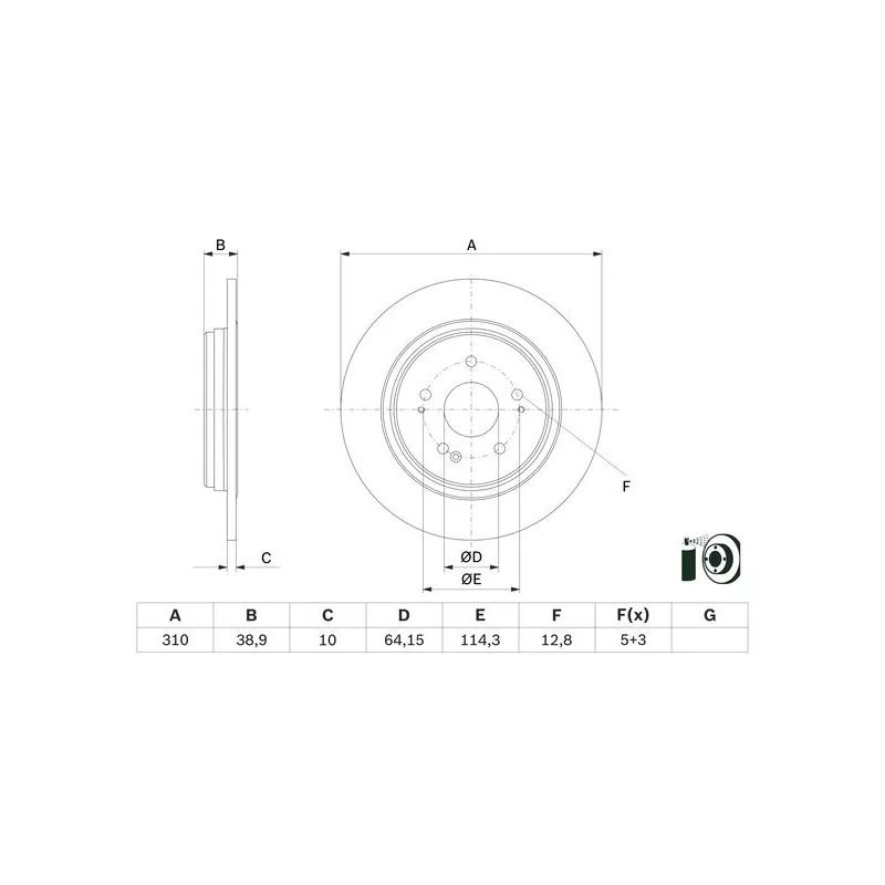 Jeu de 2 disques de frein arrière BOSCH 0 986 479 G18