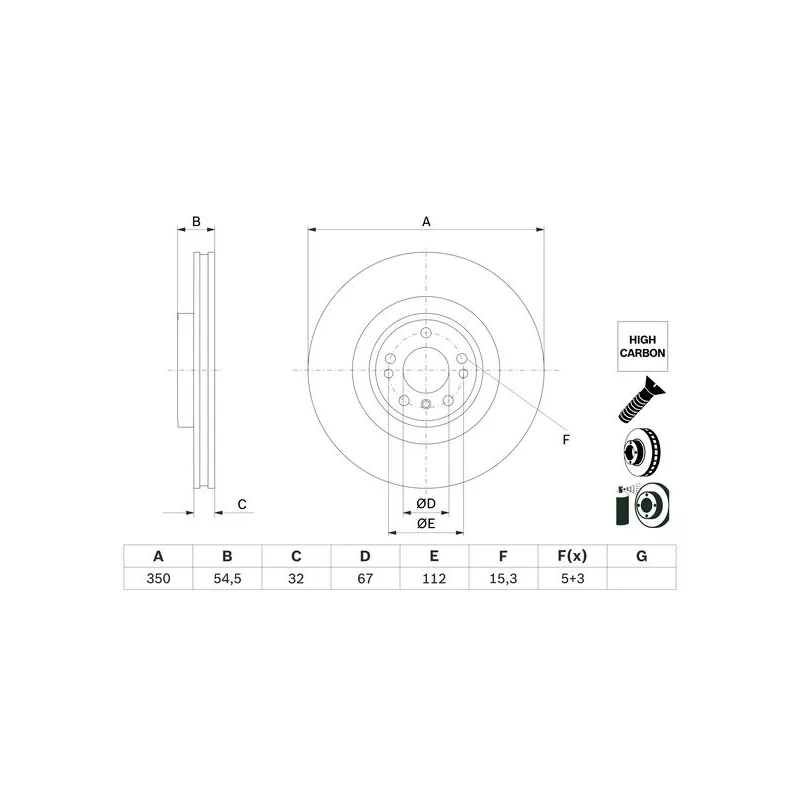 Jeu de 2 disques de frein avant BOSCH 0 986 479 E99