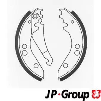Jeu de 4 plaquettes de frein arrière JP GROUP 1363901410
