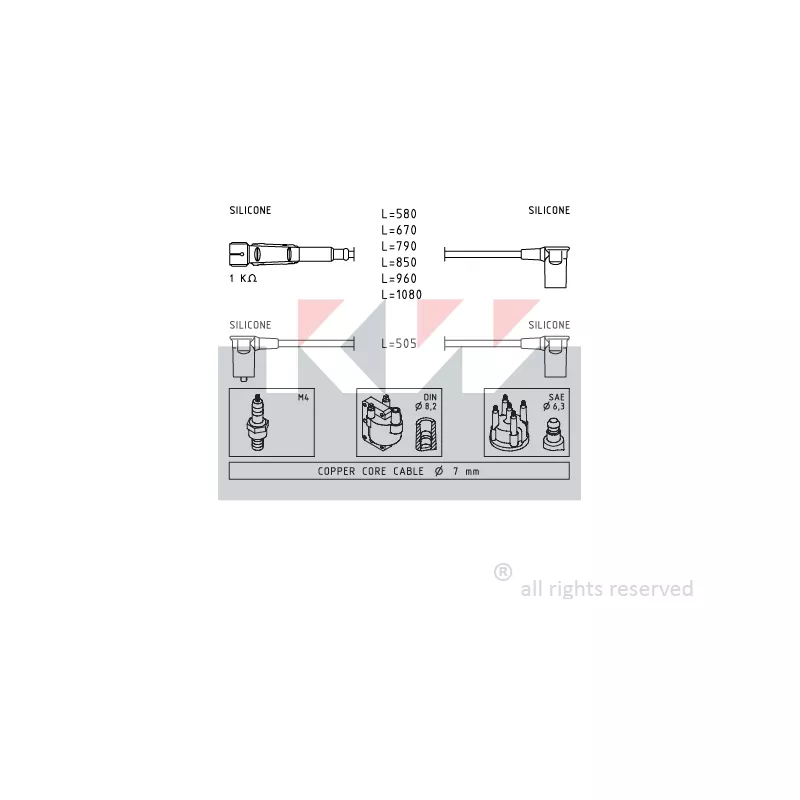 Kit de câbles d'allumage KW 360 323