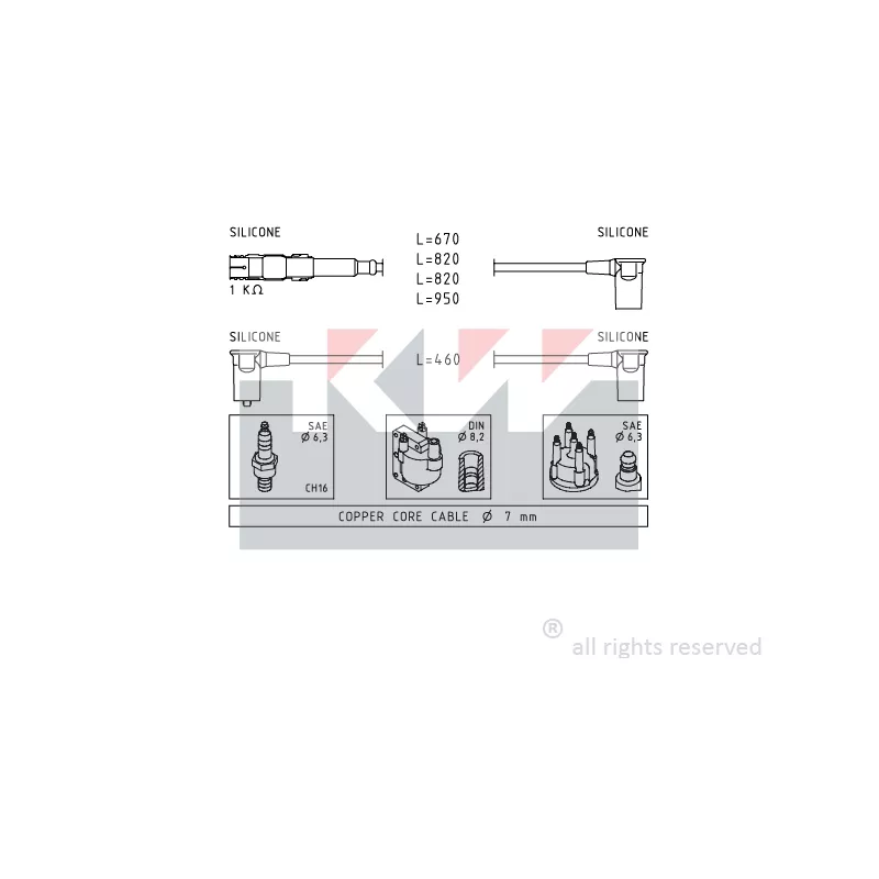 Kit de câbles d'allumage KW 360 654