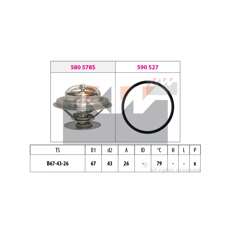 Thermostat, liqiuide de refroidissement KW 580 577