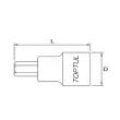 Embout BTR sur douille 1/2" TOPTUL BCDA1612 - Visuel 2