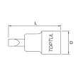 Embout Plat sur douille 3/8" TOPTUL BCCA1208 - Visuel 2