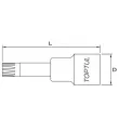 Douille 1/2" XZN 12 pans TOPTUL BCJA1606 - Visuel 2