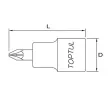 Embout Pozidriv PZ sur douille 3/8" TOPTUL BCBA12P1 - Visuel 2
