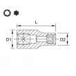 Douille E-TORX 3/8" TOPTUL BAED1208 - Visuel 2
