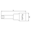 Embout Torx sur douille 1/2" TOPTUL BCVA1655 - Visuel 2