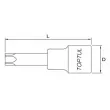 Embout Torx sur douille 1/2" TOPTUL BCUA1670 - Visuel 2