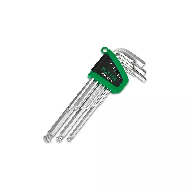 Jeu de clés mâles HEX TOPTUL GSN-09LB