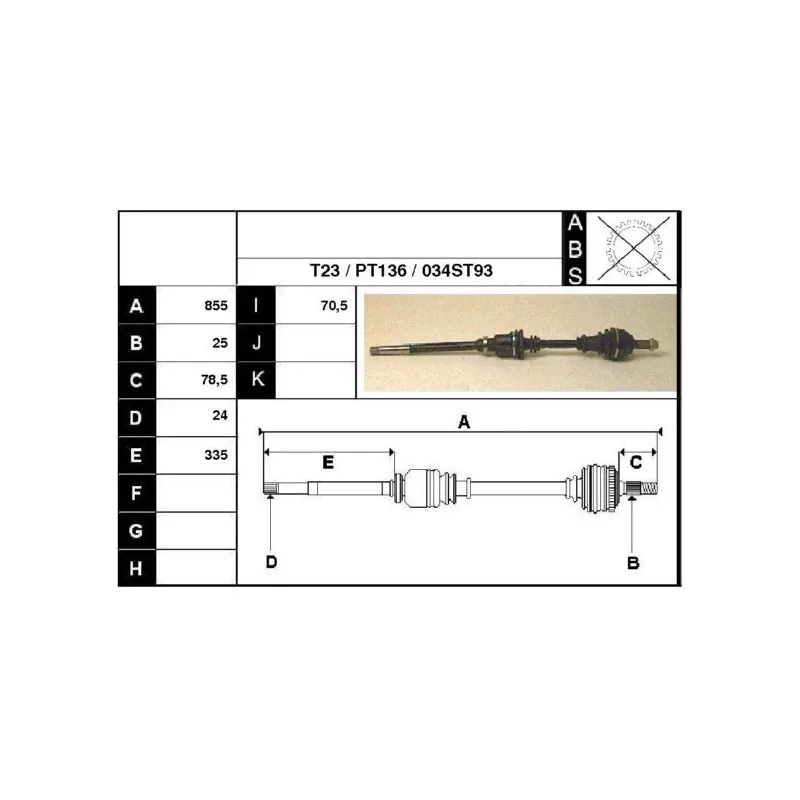 Arbre de transmission Technika 28034