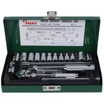 Jeu de douilles 1/4" HANS 2618M