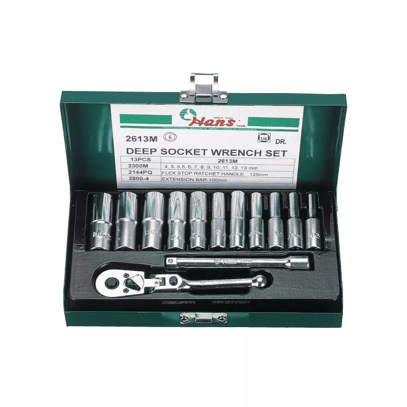 Jeu de douilles 1/4" HANS 2613M