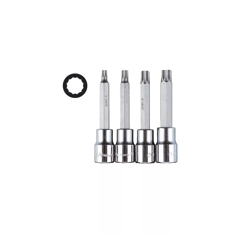 Jeu d'embouts sur douilles 1/2" HANS 46028-4