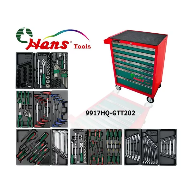 Servante d'atelier avec accessoires HANS 9917HQ-GTT202