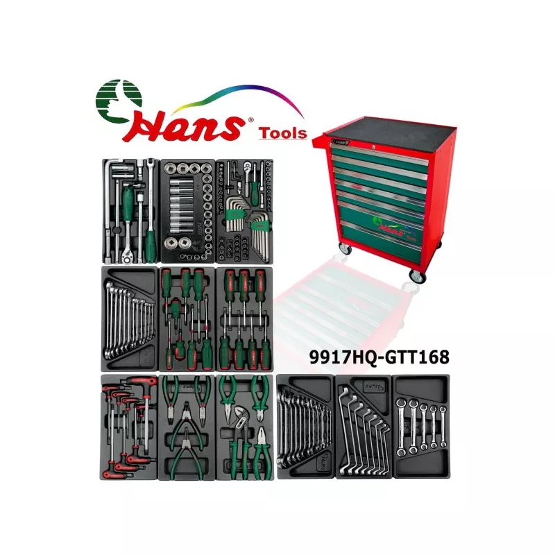Servante d'atelier avec accessoires HANS 9917HQ-GTT168