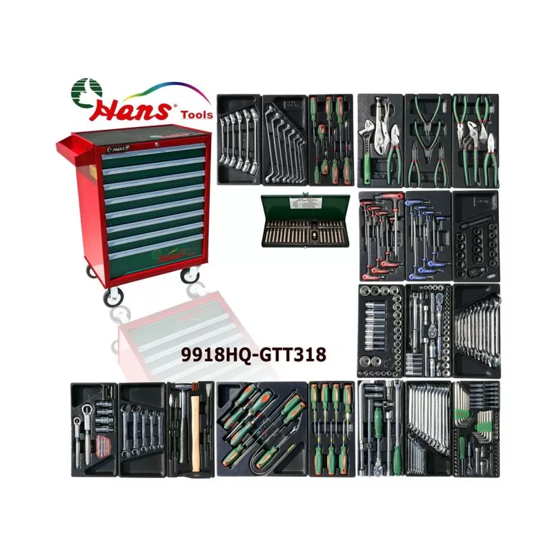 Servante avec outils HANS 9918HQ-GTT318