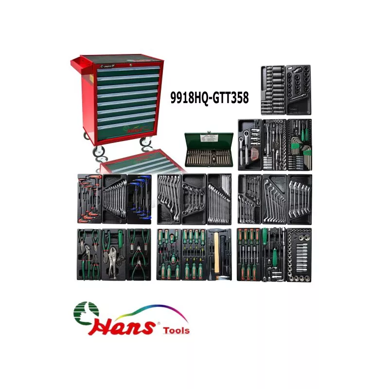 Servante d'atelier avec accessoires HANS 9918HQ-GTT358