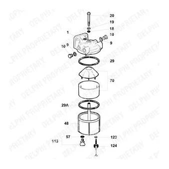 Filtre à carburant DELPHI 5836B250