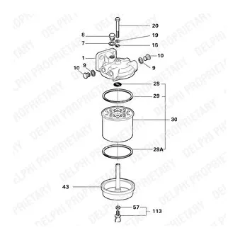Filtre à carburant DELPHI 5836B910