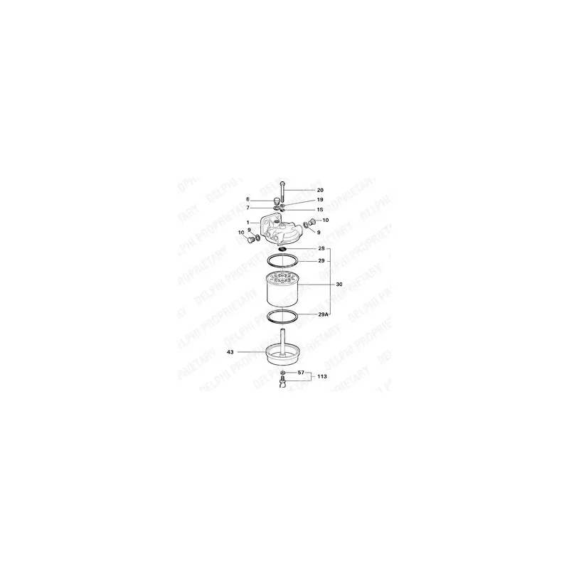 Filtre à carburant DELPHI 5836B910