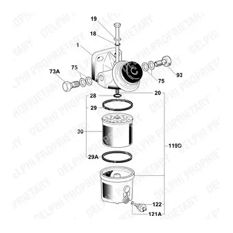 Filtre à carburant DELPHI 6260B633B