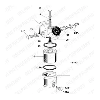 Filtre à carburant DELPHI 6260B640B