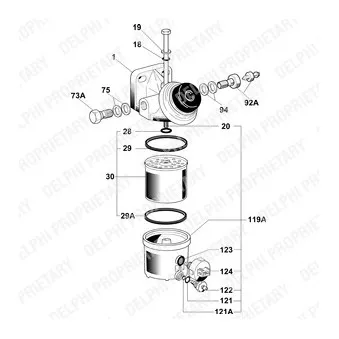 Filtre à carburant DELPHI 6260B641B