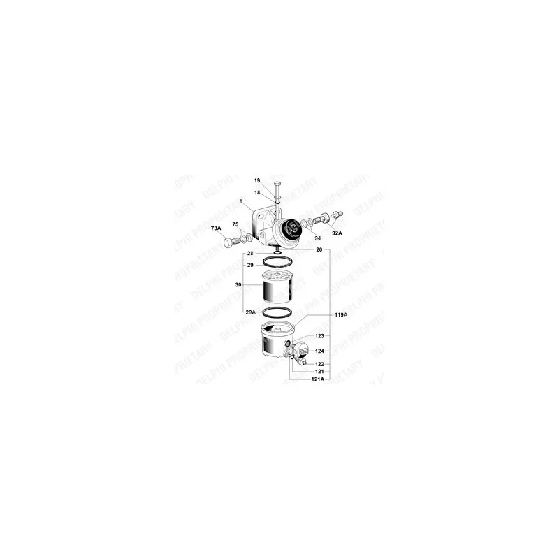 Filtre à carburant DELPHI 6260B641B