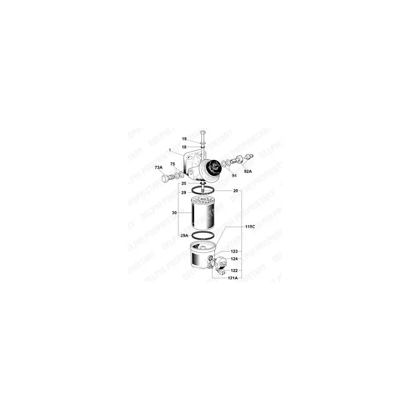 Filtre à carburant DELPHI 6260B646B