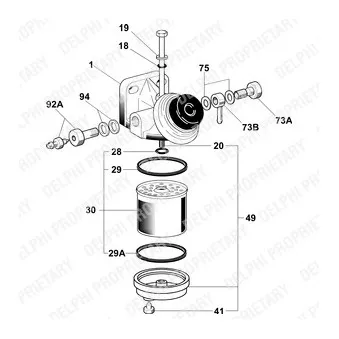 Filtre à carburant DELPHI 6260B663B