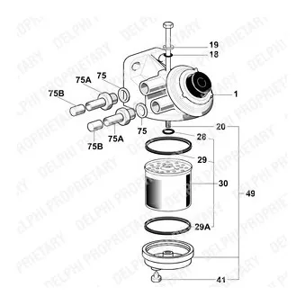 Filtre à carburant DELPHI 6260B741B