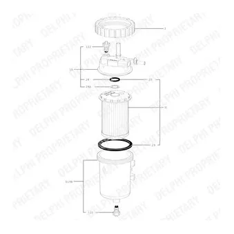 Filtre à carburant DELPHI 6350170