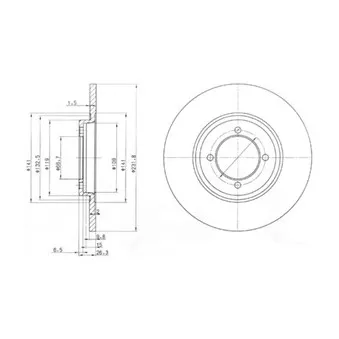 Jeu de 2 disques de frein avant DELPHI