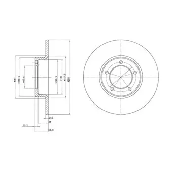 Jeu de 2 disques de frein avant DELPHI BG2021
