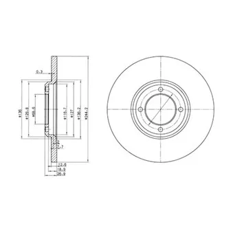Jeu de 2 disques de frein avant DELPHI BG2061