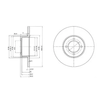Jeu de 2 disques de frein avant DELPHI BG2069