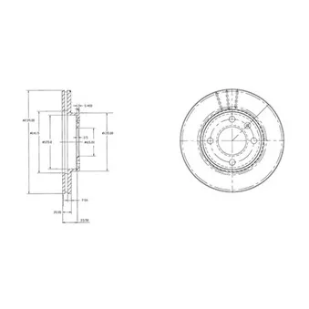 Jeu de 2 disques de frein avant DELPHI BG2109