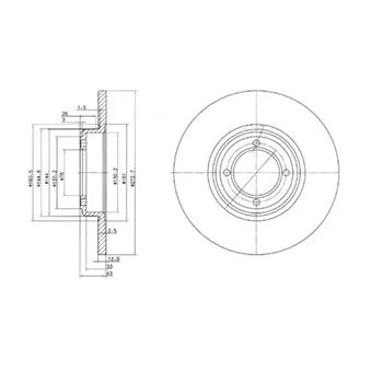 Jeu de 2 disques de frein avant DELPHI BG2114