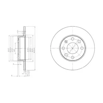 Jeu de 2 disques de frein avant DELPHI