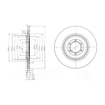 Jeu de 2 disques de frein arrière DELPHI BG2186