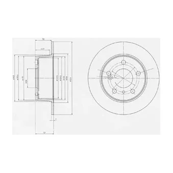 Jeu de 2 disques de frein arrière DELPHI BG2187