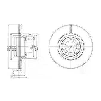 Jeu de 2 disques de frein avant DELPHI BG2199
