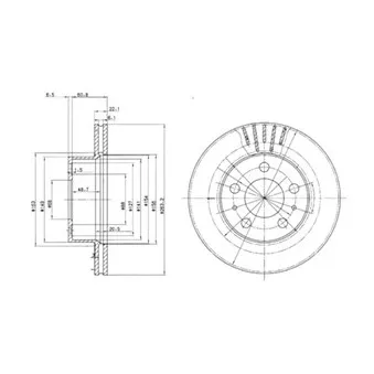 Jeu de 2 disques de frein arrière DELPHI