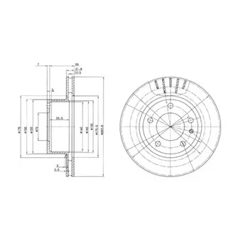 Jeu de 2 disques de frein avant DELPHI BG2212