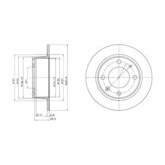 Jeu de 2 disques de frein arrière DELPHI BG2220