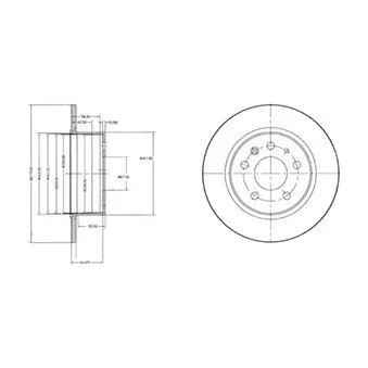 Jeu de 2 disques de frein arrière DELPHI BG2240