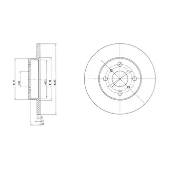 Jeu de 2 disques de frein avant DELPHI BG2256
