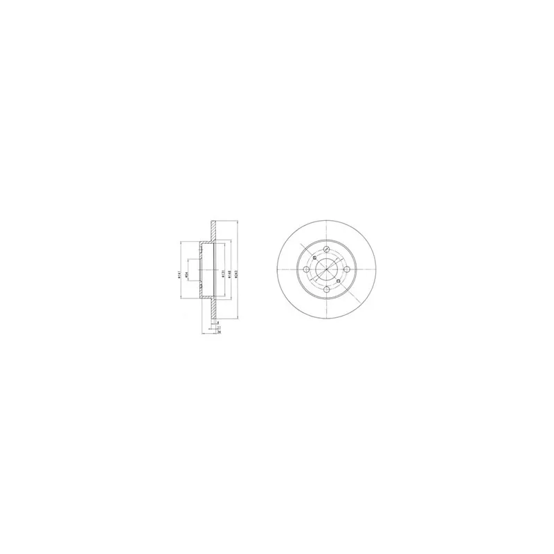 Jeu de 2 disques de frein avant DELPHI BG2256