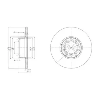 Jeu de 2 disques de frein avant DELPHI